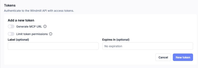 Create a new token